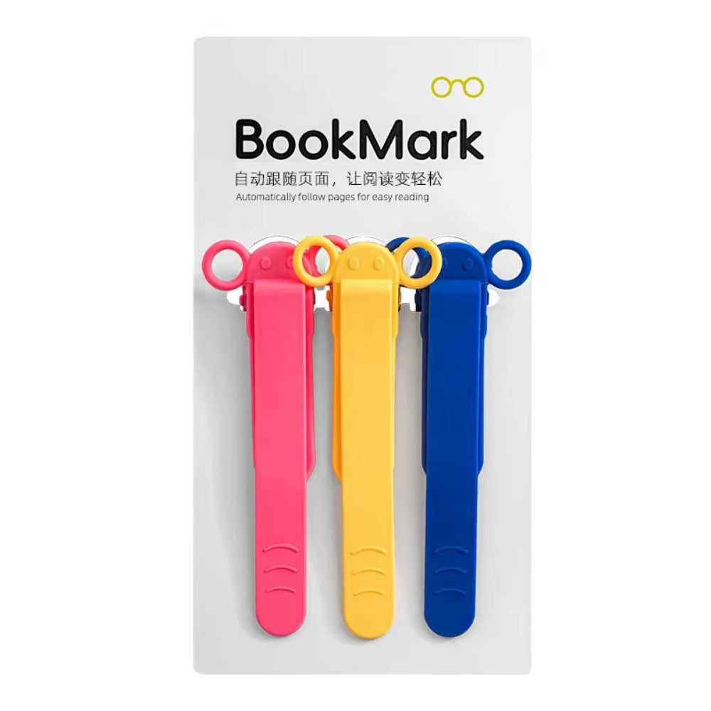 Soft Silicone Bookmark Clip Color Page Divider Creative Bookmark Buckle Automatically Follow Bookmark School Office Supplies